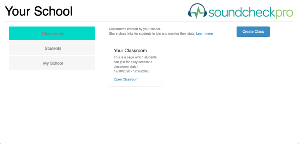 AudioFusion EDU Portal school dashboard