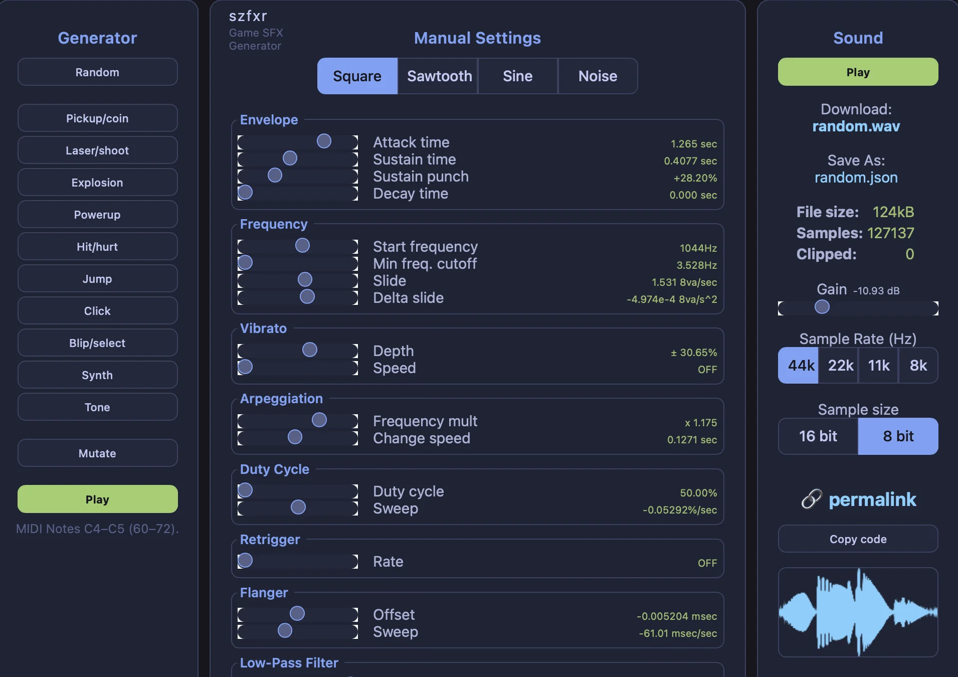 Game SFX Generator